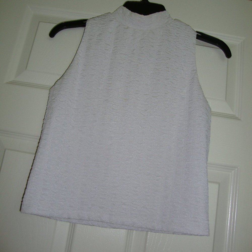 Elegant White Mock Neck Tank Top